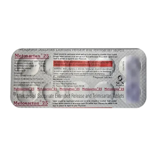 metosartan 25mg tablet 10's